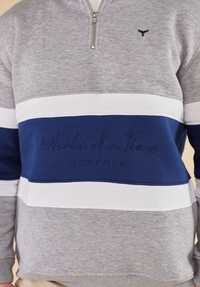 Evesham Men's Quarter Zip Sweatshirt - Grey - Whale Of A Time Clothing
