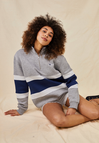 Evesham Women's Quarter Zip Sweatshirt - Grey - Whale Of A Time Clothing