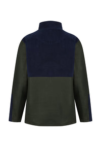 Exeter Fleece Unisex Quarter Zip - Navy & Green - Whale Of A Time Clothing