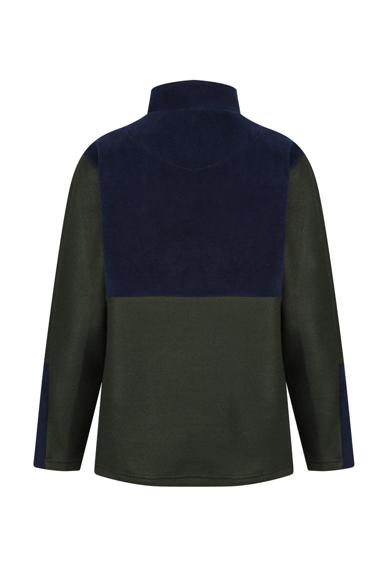 Exeter Fleece Unisex Quarter Zip - Navy & Green - Whale Of A Time Clothing