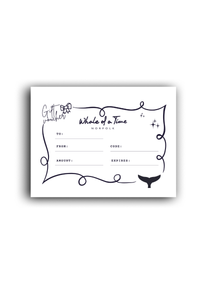 Gift Card - Sent in post - Whale Of A Time Clothing