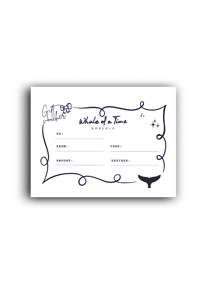 Gift Card - Sent in post - Whale Of A Time Clothing