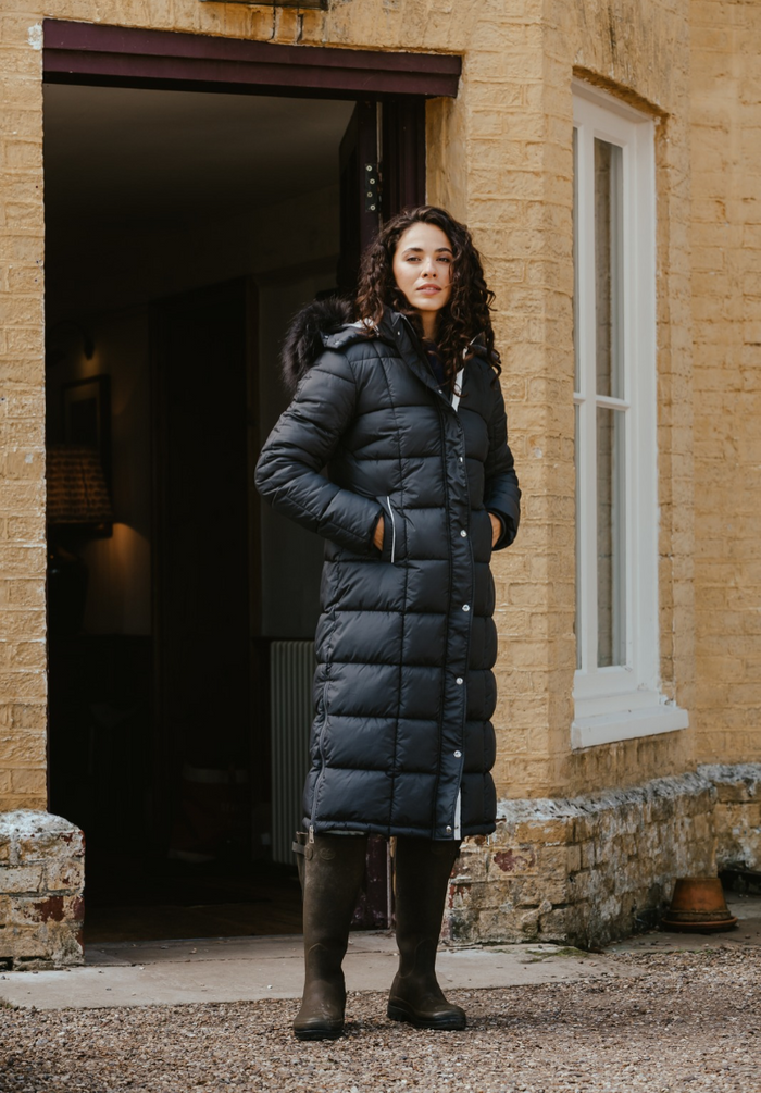 Chatsworth Women's Longline Puffer Coat - Charcoal