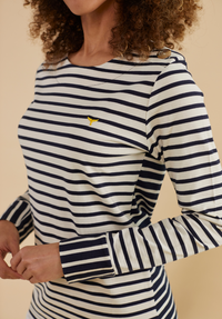 Henley Long Sleeve T-Shirt - White/Navy - Whale Of A Time Clothing