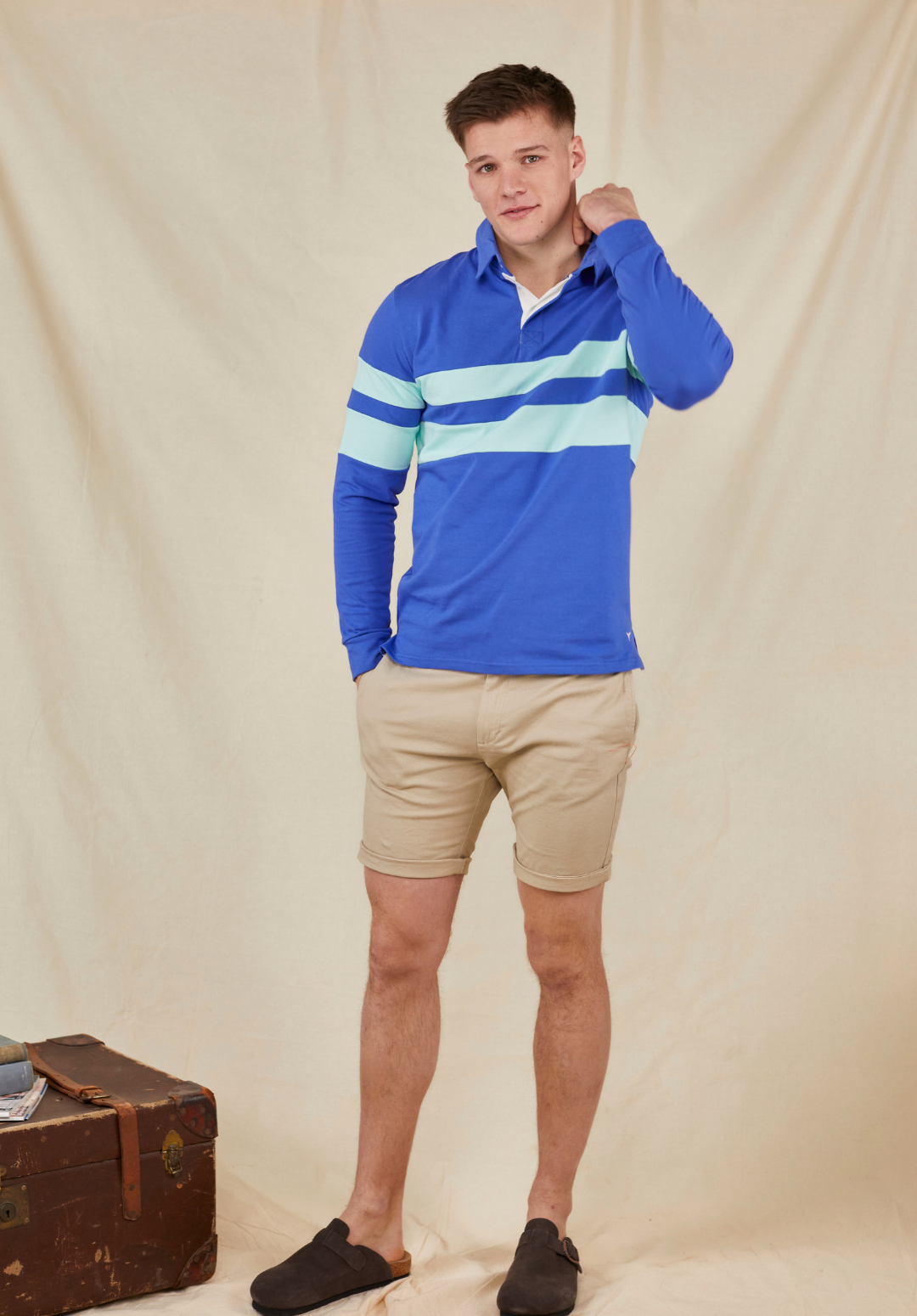Holme Men's Rugby Shirt - Blue - Whale Of A Time Clothing
