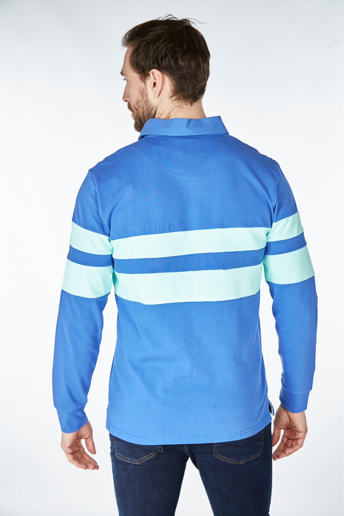Holme Rugby Shirt - Blue - Whale Of A Time Clothing