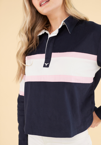 Hurley Women's Cropped Deck Shirt - Navy - Whale Of A Time Clothing