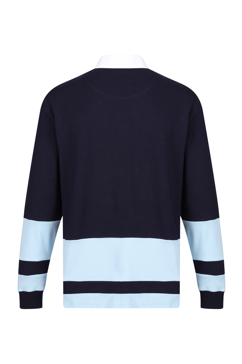 Men's Ludlow Rugby Shirt - Blue - Whale Of A Time Clothing