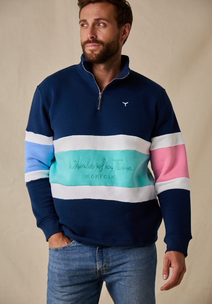 Evesham Men's Quarter Zip Sweatshirt - Navy