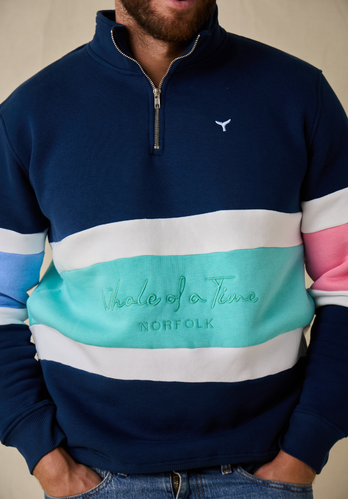 Evesham Men's Quarter Zip Sweatshirt - Navy