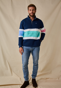 Evesham Men's Quarter Zip Sweatshirt - Navy