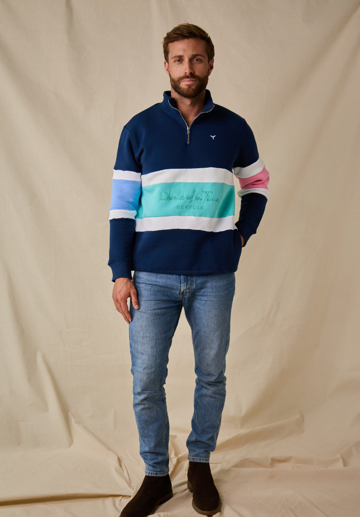 Evesham Men's Quarter Zip Sweatshirt - Navy