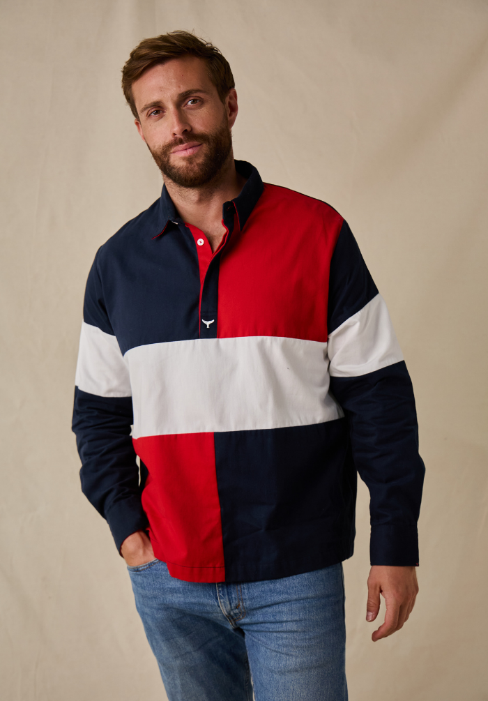 Torbay Men's Deck Shirt - Red/Navy