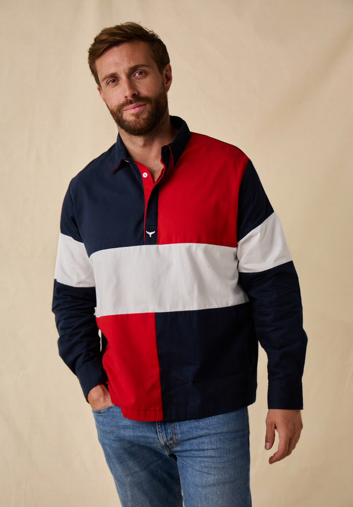 Torbay Men's Deck Shirt - Red/Navy