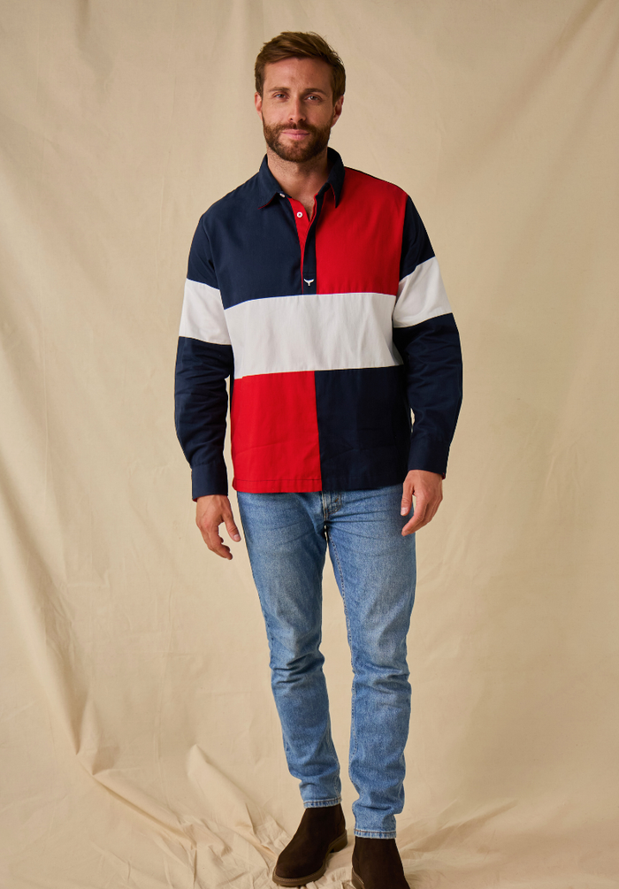 Torbay Men's Deck Shirt - Red/Navy