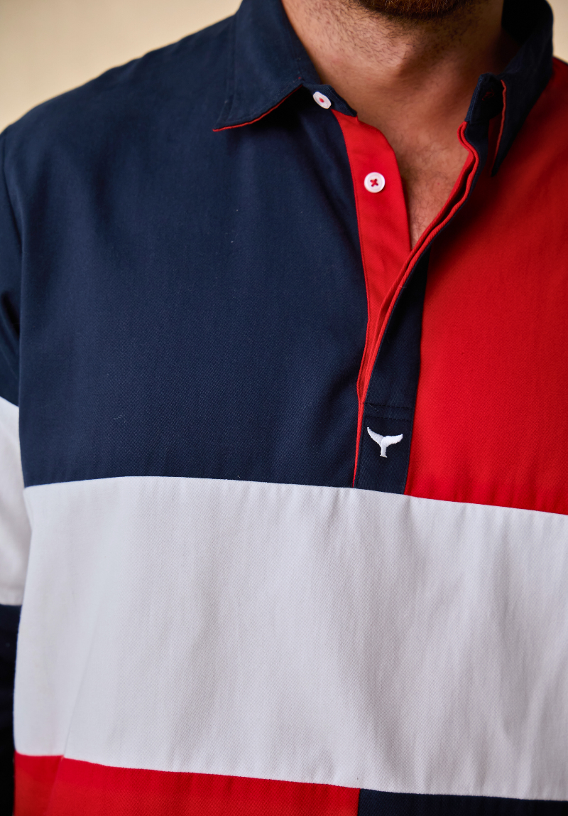 Torbay Men's Deck Shirt - Red/Navy