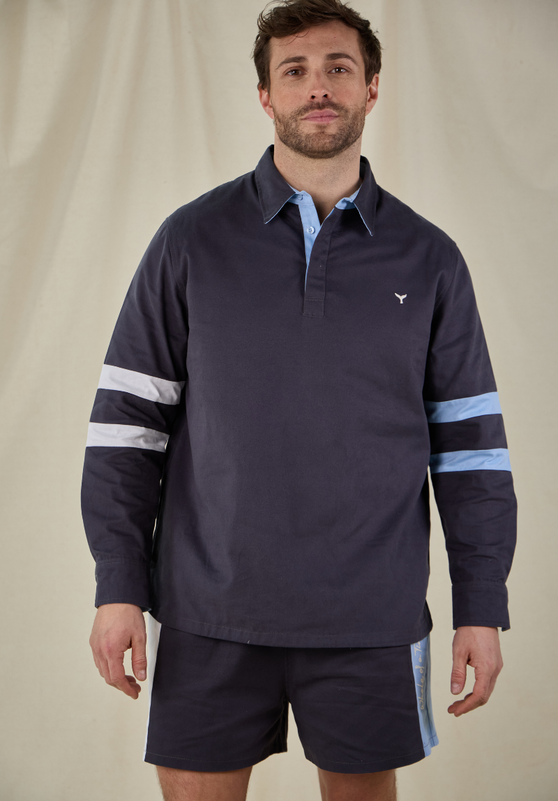 Edinburgh Men's Deck Shirt - Navy/Blue/White
