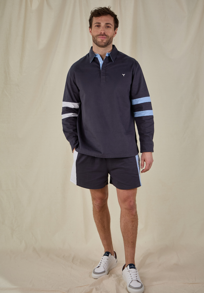 Edinburgh Men's Deck Shirt - Navy/Blue/White