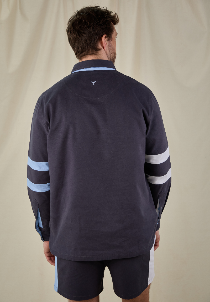 Edinburgh Men's Deck Shirt - Navy/Blue/White