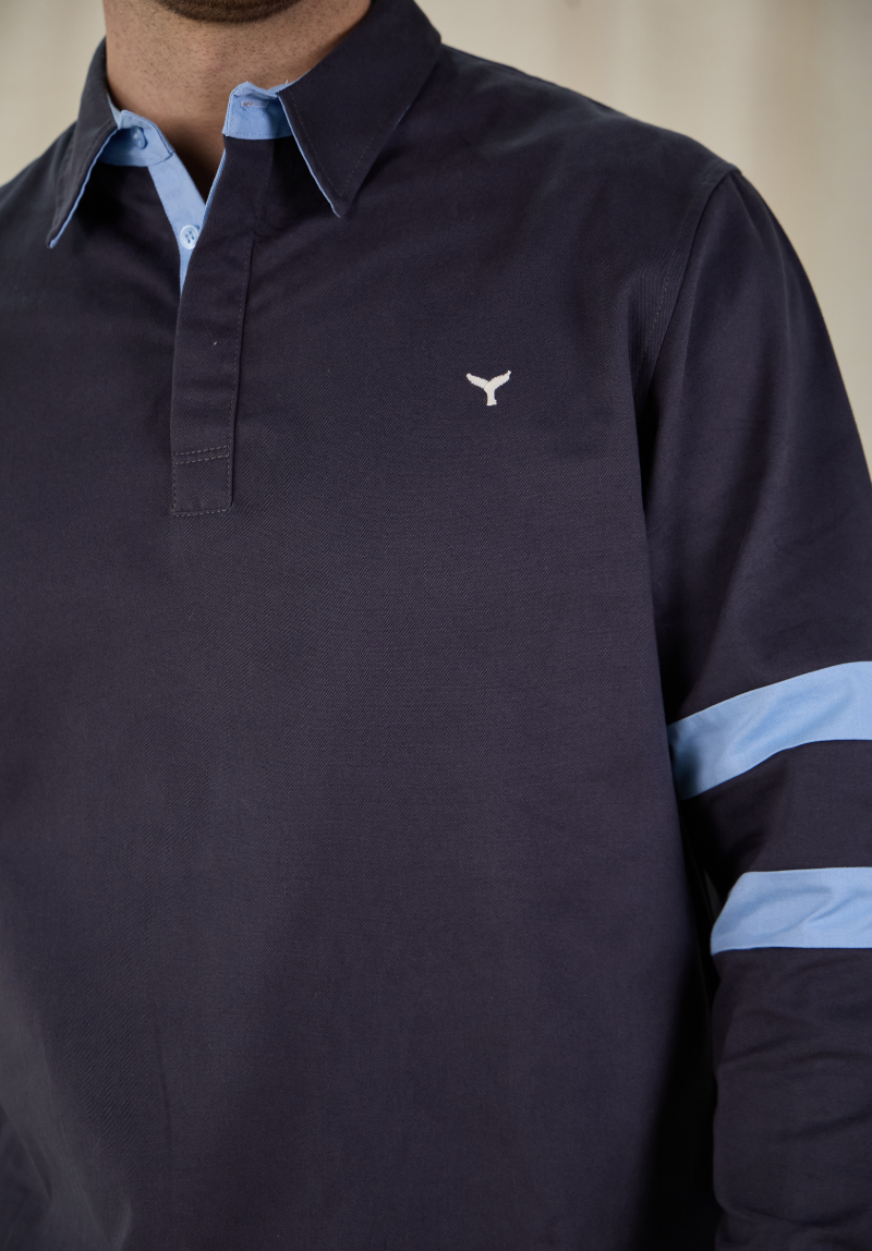 Edinburgh Men's Deck Shirt - Navy/Blue/White