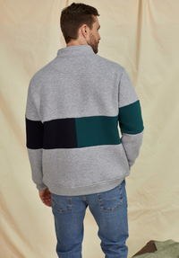 Norfolk Men's Quarter Zip Sweatshirt - Grey - Whale Of A Time Clothing