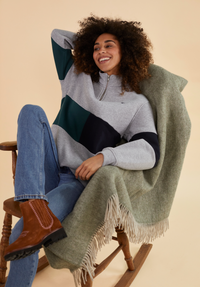 Norfolk Women's Quarter Zip Sweatshirt - Grey - Whale Of A Time Clothing