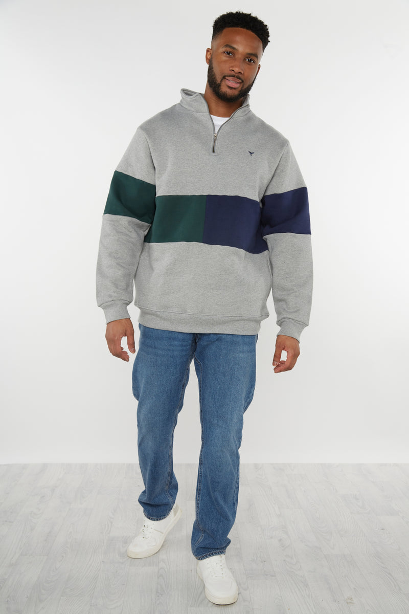 Norfolk Unisex Quarter Zip Sweatshirt - Grey - Whale Of A Time Clothing