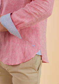 Oakham Linen Shirt - Red - Whale Of A Time Clothing