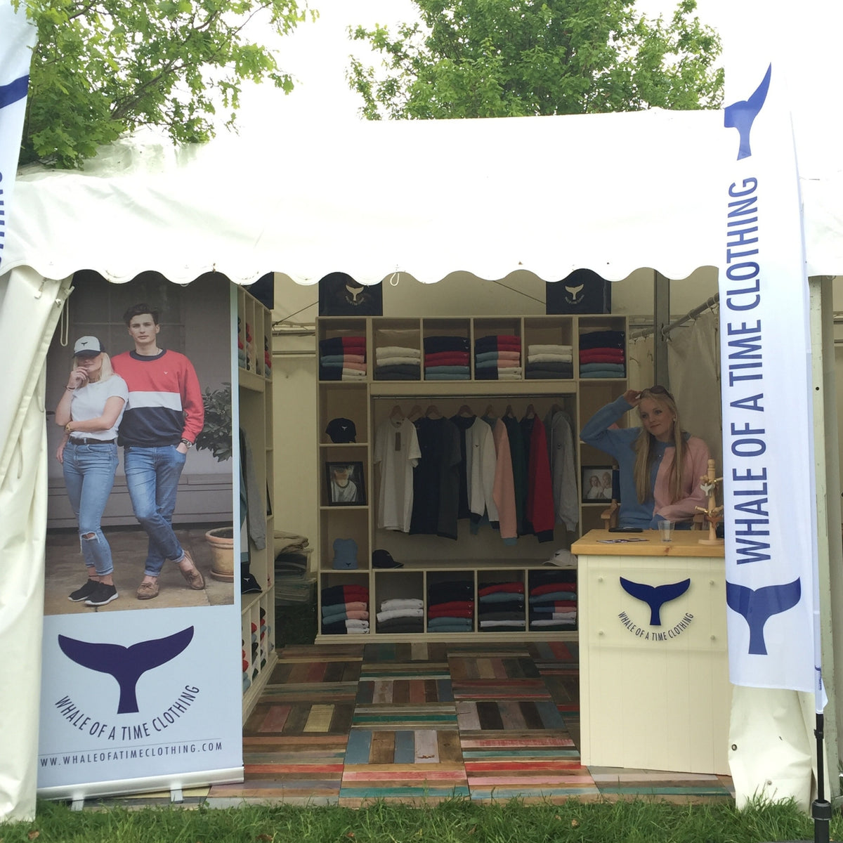 Whale Of A Time Clothing's first trade stand in 2017.