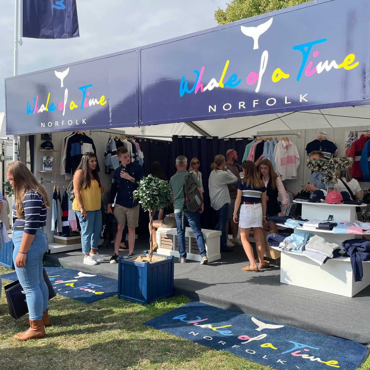 The new Whale Of A Time Clothing trade stand at Burghley Horse Trails 2022