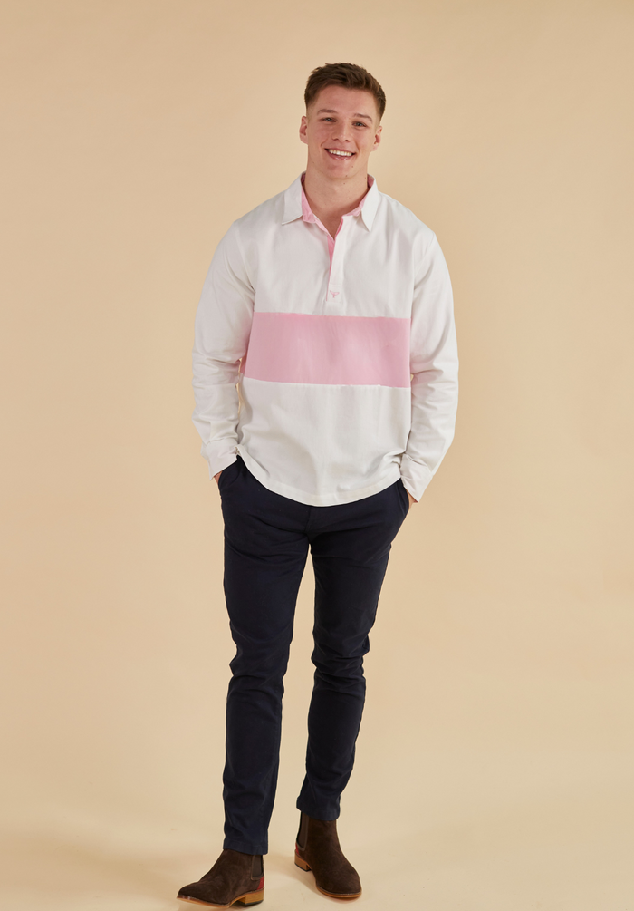 Padstow Men's Deck Shirt - White - Whale Of A Time Clothing