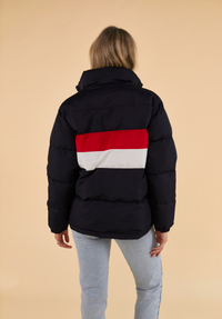Penzance Women's Puffer Jacket - Navy - Whale Of A Time Clothing