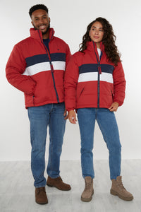 Penzance Unisex Puffer Jacket - Red - Whale Of A Time Clothing
