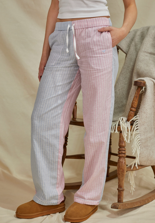Portland Women's Pyjama Bottoms - Blue/Pink Stripe - Whale Of A Time Clothing