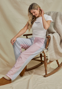 Portland Women's Pyjama Bottoms - Blue/Pink Stripe - Whale Of A Time Clothing