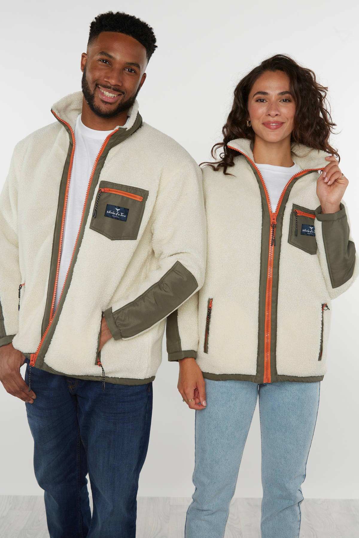Highland Unisex Sherpa Jacket Cream Whale Of A Time Clothing
