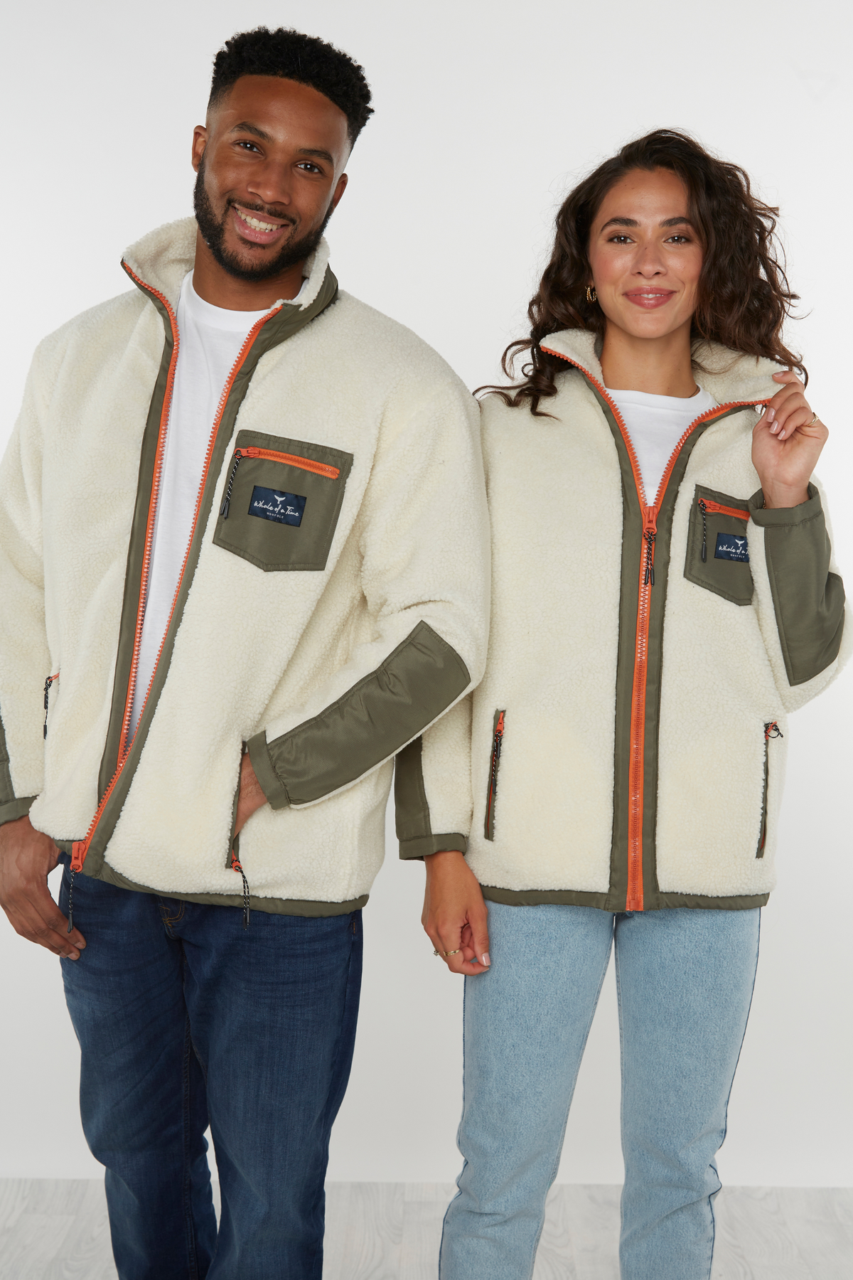 Highland Unisex Sherpa Jacket - Cream - Whale Of A Time Clothing