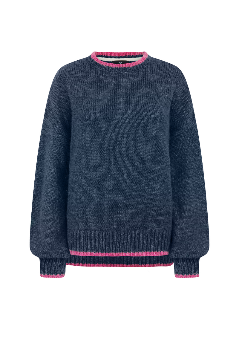Rockingham Women's Jumper - Navy/Pink - Whale Of A Time Clothing