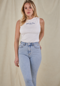 Signature Women's Ribbed Tank Top - White