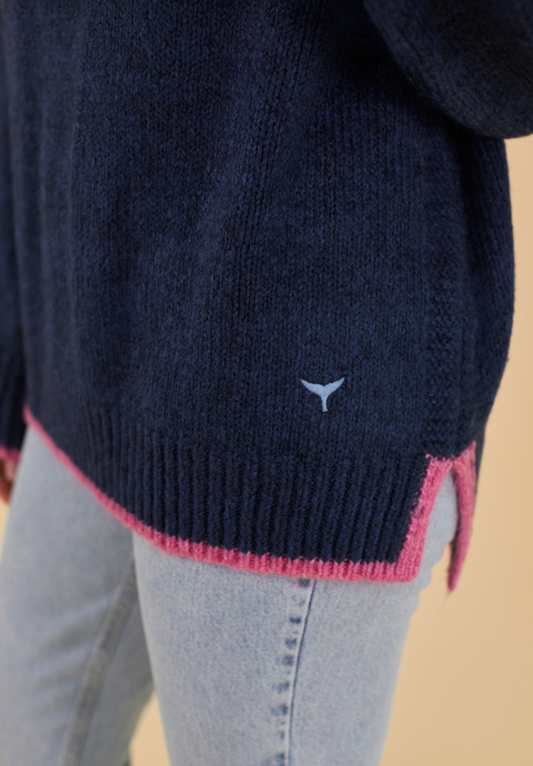 Rockingham Women's Jumper - Navy/Pink - Whale Of A Time Clothing