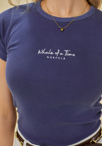 Signature Women's Baby Tee - Stonewashed Navy - Whale Of A Time Clothing