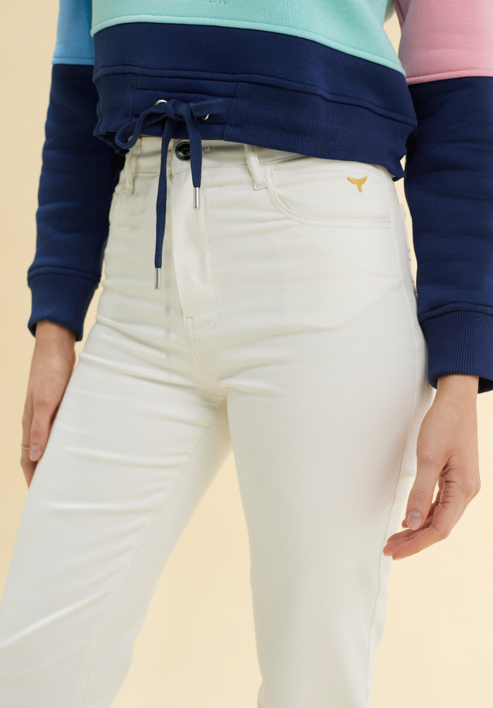 Signature Women's Denim Mom Jeans - Ecru - Whale Of A Time Clothing