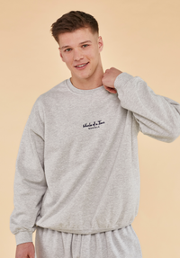 Signature Men's Sweatshirt - Light Grey - Whale Of A Time Clothing