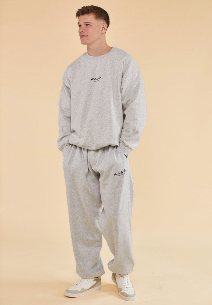 Signature Men's Sweatshirt - Light Grey - Whale Of A Time Clothing