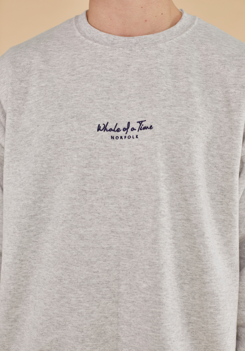 Signature Men's Sweatshirt - Light Grey - Whale Of A Time Clothing