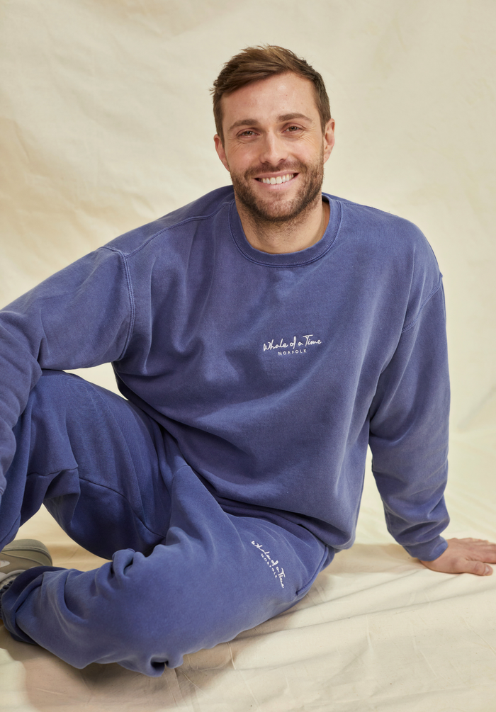 Signature Men's Sweatshirt - Stonewashed Navy - Whale Of A Time Clothing