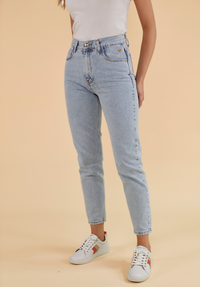 Signature Women's Denim Mom Jeans - Light Blue - Whale Of A Time Clothing