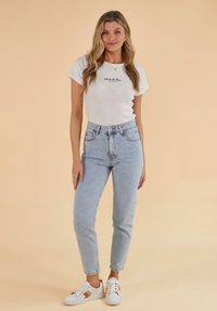 Signature Women's Denim Mom Jeans - Light Blue - Whale Of A Time Clothing