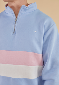 Suffolk Men's Quarter Zip Sweatshirt - Blue - Whale Of A Time Clothing