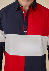 Torbay Men's Deck Shirt - Red/Navy - Whale Of A Time Clothing